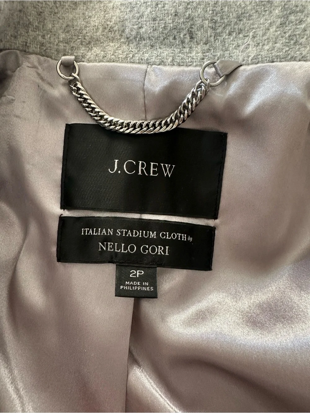 J. Crew Light Gray Stand-Collar Coat